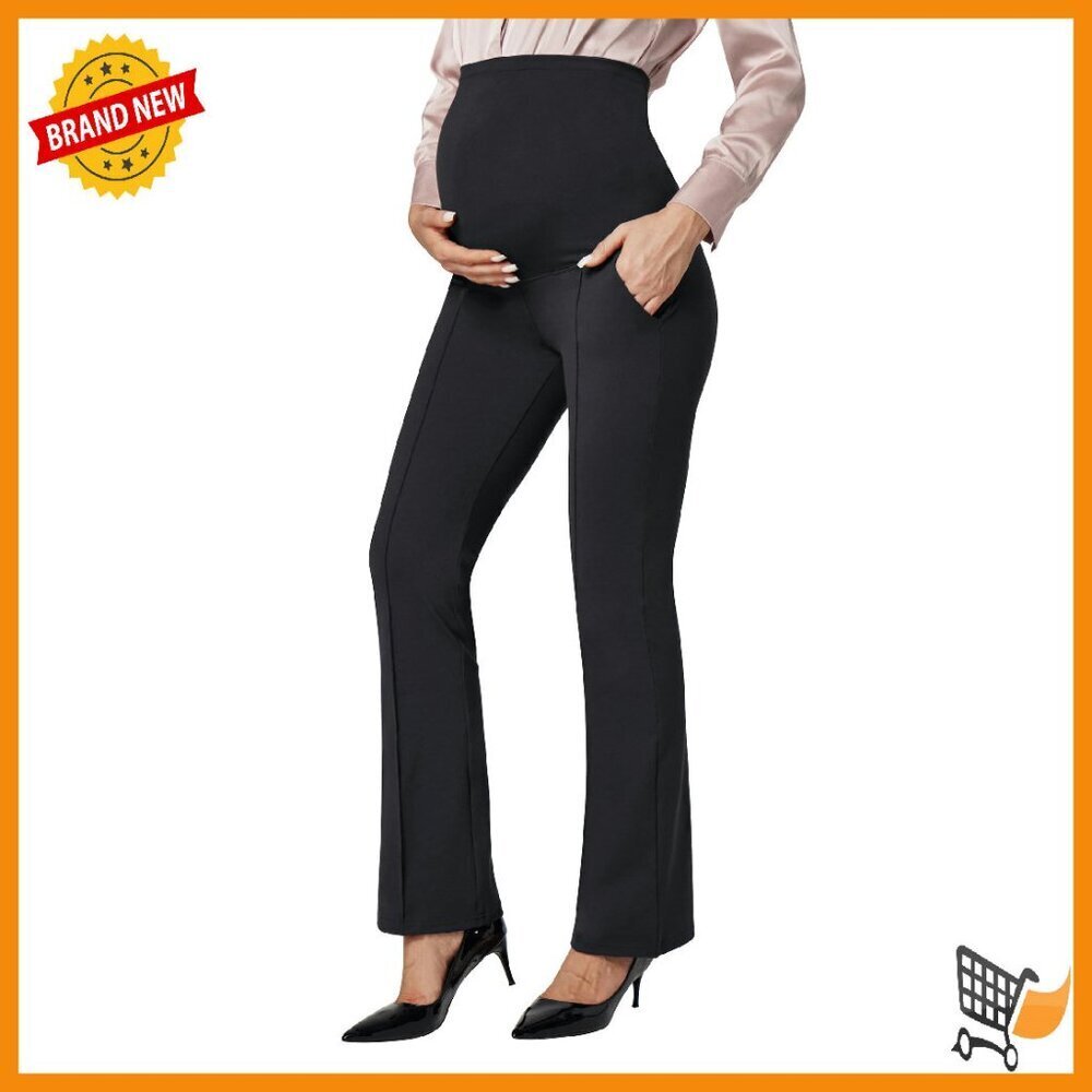 Maternity Leggings with Pockets Over Belly Support Work Pants
